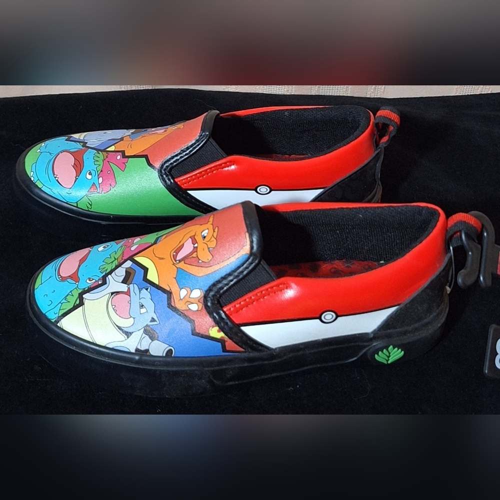POKEMON Kids Slip-on Sneakers with Red and Blue Characters - Picture 3 of 7